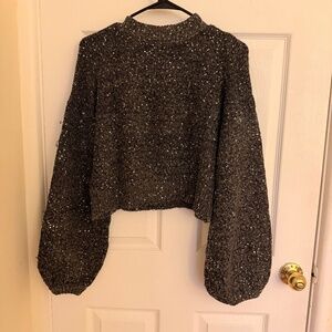 ZARA sequined crop sweater